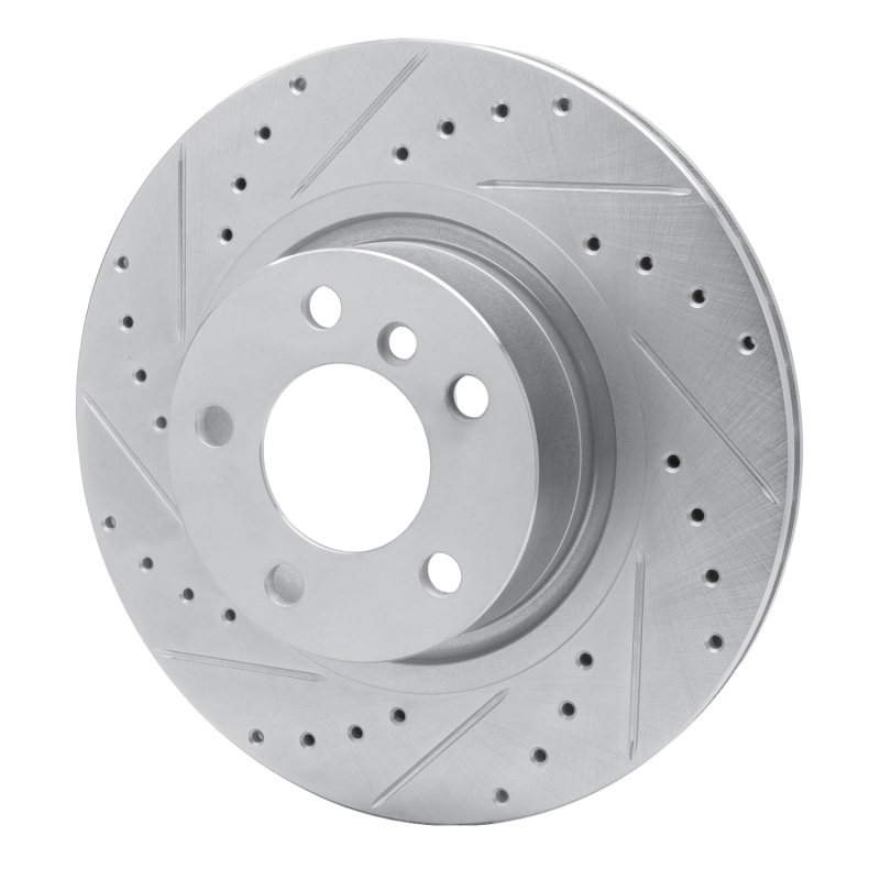BMW X3 Brake Rotor (1) - Rear Left - R1 Concepts - Drilled & Slotted - Silver - `11-`18